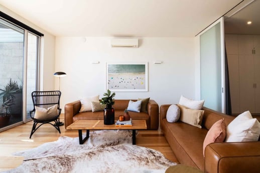 The interior of a room at Aquabelle Apartments