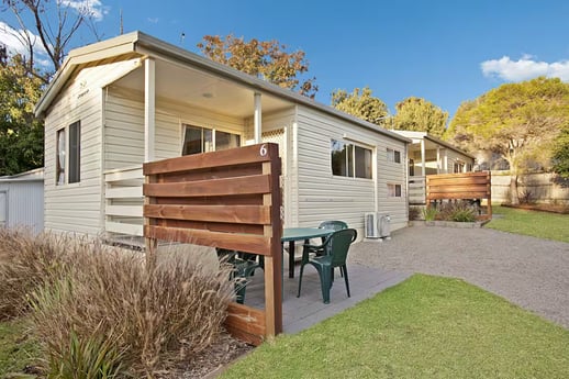 The exterior of a caravan