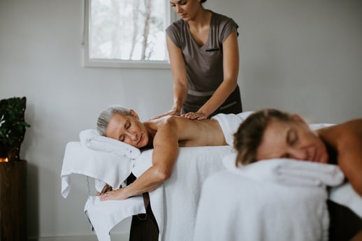 Two women enjoying a massage