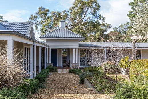 The exterior of cottage style accommodation